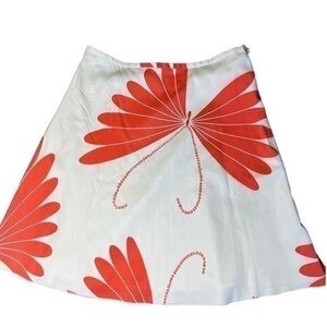 Trina Turk A-line silk blend butterfly skirt